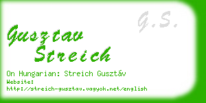 gusztav streich business card